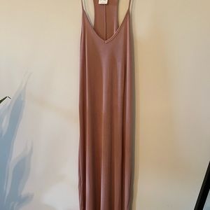 Nude Pink V-Neck Maxi Dress